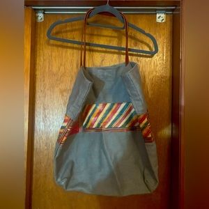 Handmade Tote Bag w/ Leather Straps